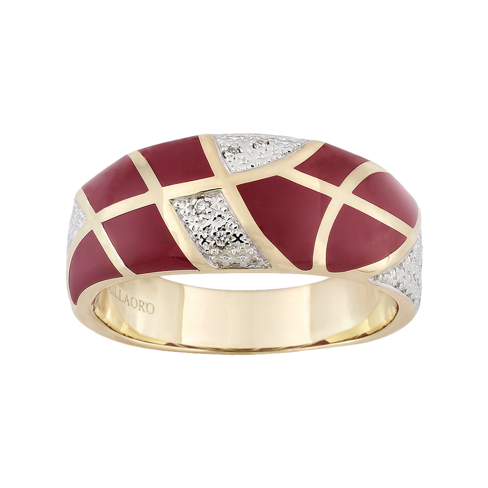 خاتم ذهب وألماس  من مجوهرات ميلاأورو OR0069DTDSH