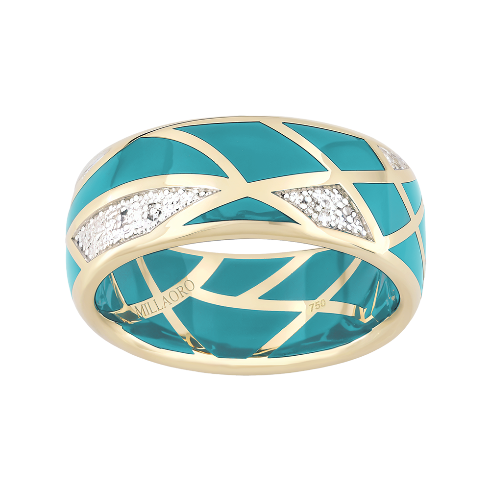 خاتم ذهب وألماس  من مجوهرات ميلاأورو OR0070DTDSH