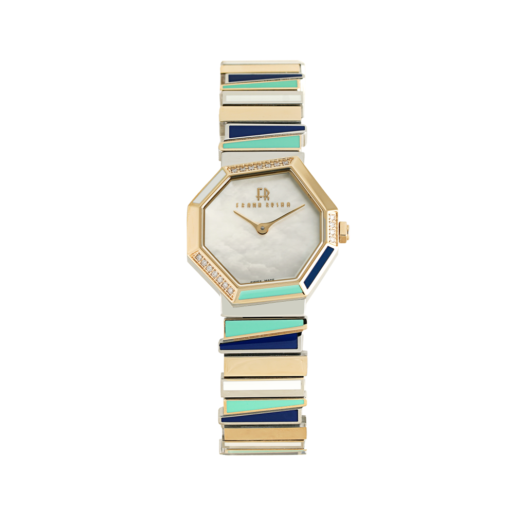 ساعة فرانك روشا الماس النسائية K1771V2 – تصميم فاخر، حواف مرصعة، زجاج مقاوم للخدش